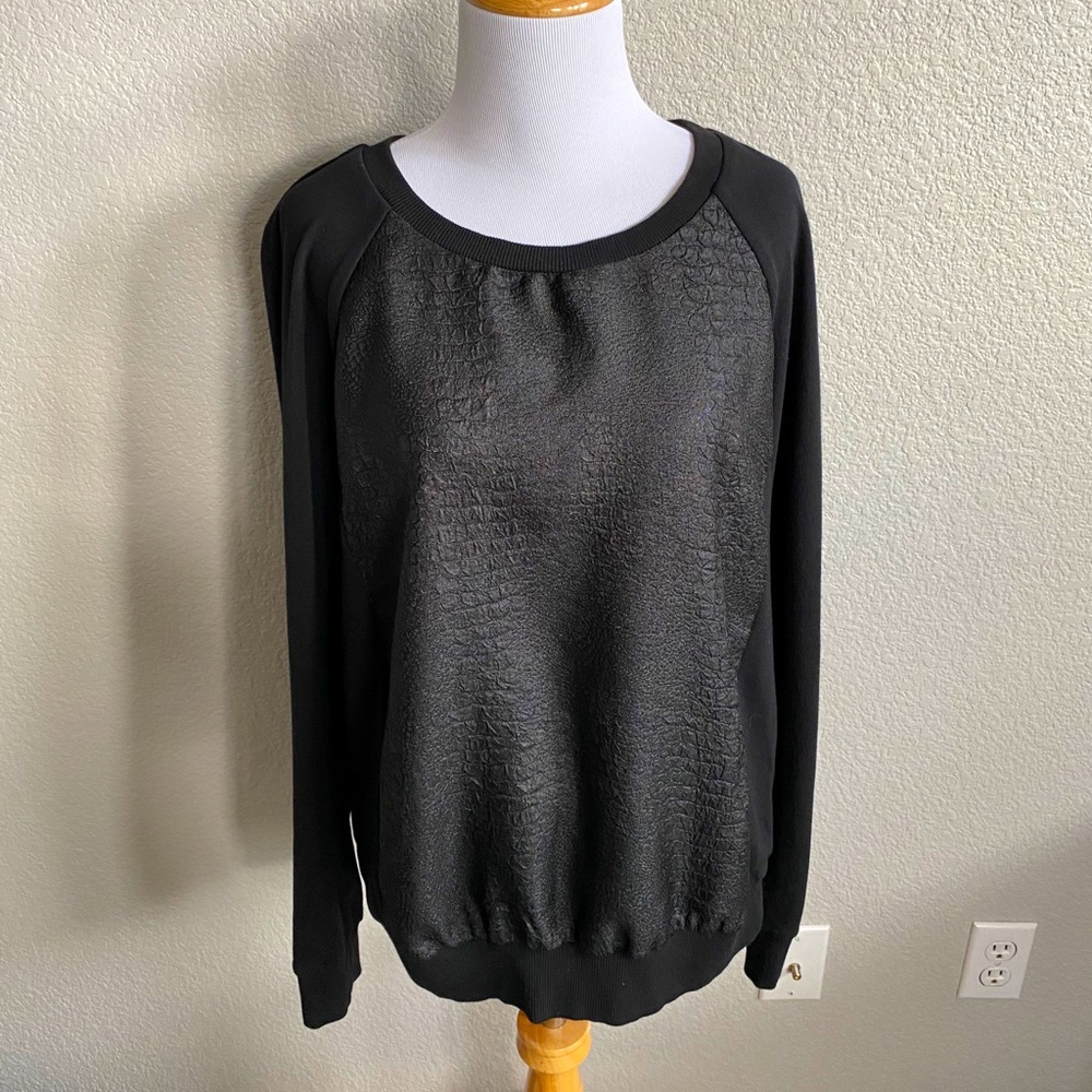 HALOGEN Nordstrom Vegan Leather Sweater Size L